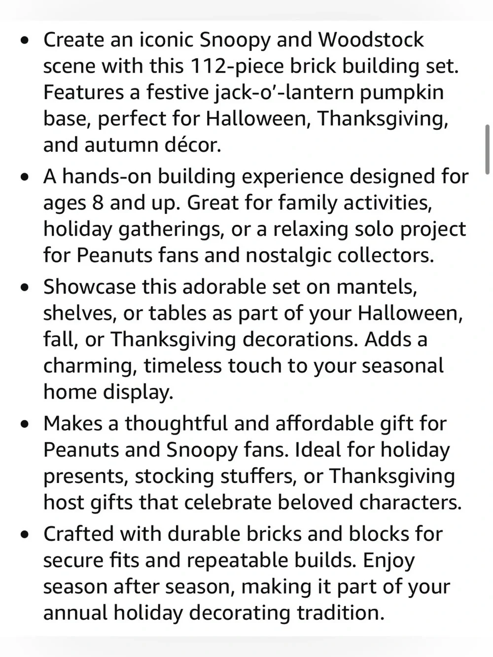 Brick Craft Peanuts Snoopy on Pumpkin Building Set Orange & White New in Box